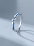 Anillo de pareja lindo irregular de esmalte de plata esterlina 925
