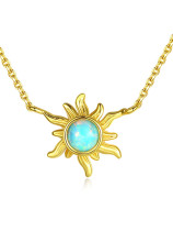 Collares de plata de ley 925 con ópalo Cute Sun