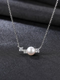 Collar de perlas naturales de agua dulce de 7-7,5 mm en plata de ley