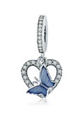 925 encantos de mariposa lindos de plata
