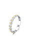 Anillo de banda minimalista con flor de plata de ley 925