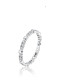 Anillo de banda minimalista con corazón de circonita cúbica de plata de ley 925