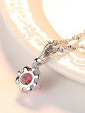 Mini collar de plata de ley con cadena de onda de agua de circonita 3A