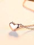 Collar con colgante de corazón de moda Simple de plata de ley 925
