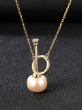 Collar de oro con perlas naturales de agua dulce de 8-8,5 mm de plata pura