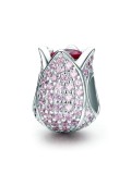 Lindos dijes de tulipanes de plata 925
