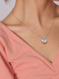Collar minimalista geométrico de esmalte de plata de ley 925