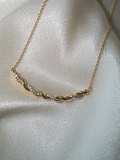 Collar minimalista irregular de plata de ley 925 con circonitas cúbicas