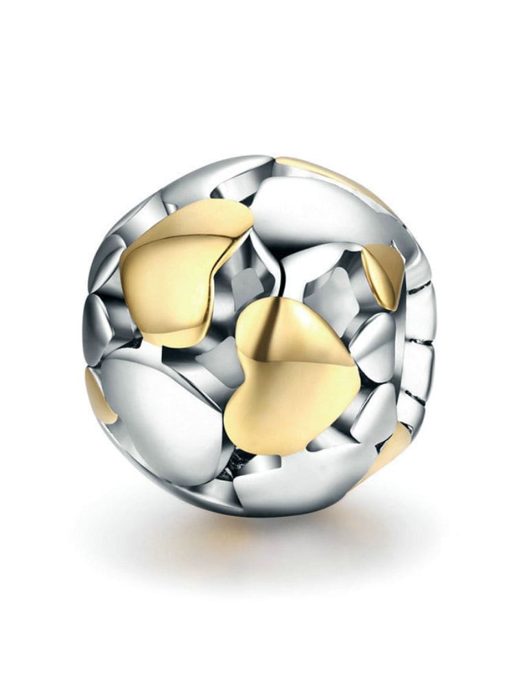 Encantos lindos del corazón de plata 925