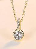 Collar minimalista redondo de diamantes de imitación de plata de ley 925