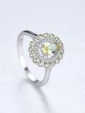 Anillo de banda minimalista ovalado de plata de ley 925