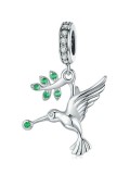 925 encantos de pájaros lindos de plata