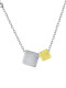 Collar con colgante cuadrado simple de plata de ley 925