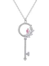 Collar minimalista con llave de circonita cúbica de plata de ley 925