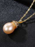 Collar de plata de ley con perlas naturales de agua dulce de 9-10 mm