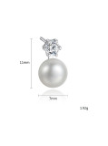 Pendientes pequeños sencillos de perlas naturales en plata de primera ley