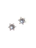 Pendiente de plata de ley 925 con circonita cúbica y estrella.