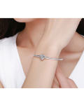 Pulsera de cadena de corazón lindo de plata 925
