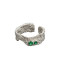 Anillo de plata de ley 925 con circonita cúbica irregular vintage.