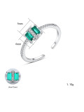 Plata de ley 925 con anillos de tamaño libre geométricos simplistas chapados en platino