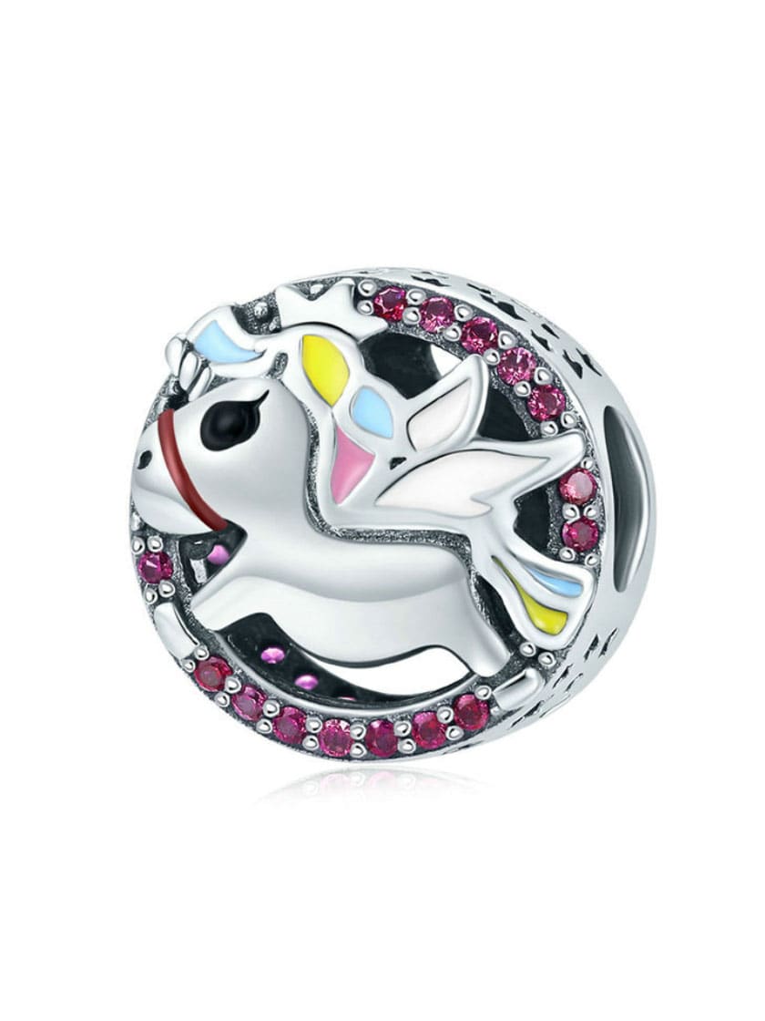 925 lindos encantos de unicornio de plata