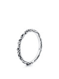 Anillo de banda vintage redondo de plata de ley 925