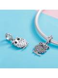 Encantos lindos del búho de plata 925