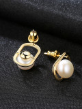 Pendientes de plata de ley con perlas naturales de 8-8,5 mm