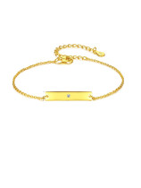 Plata de ley 925 con pulseras cuadradas simplistas chapadas en oro