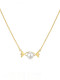 Collar minimalista geométrico de perlas de imitación de plata de ley 925