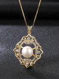 Collar de joyería de circonita 3A con micro incrustaciones de oro de 18 quilates en plata esterlina