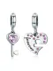 Encantos lindos de la cerradura del corazón de la plata 925