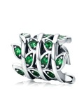 925 encantos de hierba verde de plata