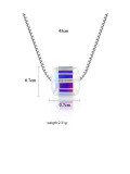 Plata de ley 925 con collares cuadrados simplistas chapados en platino