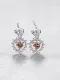 Pendiente colgante de lujo con corazón de circonita cúbica de plata de ley 925