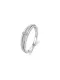 Anillo apilable minimalista geométrico de circonita cúbica de plata esterlina 925