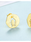 Pendiente de pingüino animal creativo de plata esterlina