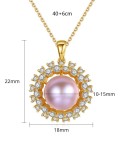 Plata de ley 925 con collares redondos simplistas de perlas artificiales