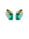 Aretes geométricos de lujo con circonitas cúbicas de plata esterlina 925