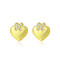 Pendientes de plata de ley 925 con corazón simplista de diamantes de imitación