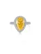 Anillo de banda de lujo con gota de agua de circonita cúbica de plata esterlina 925