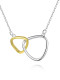 Collar de doble anilla triangular en plata de primera ley