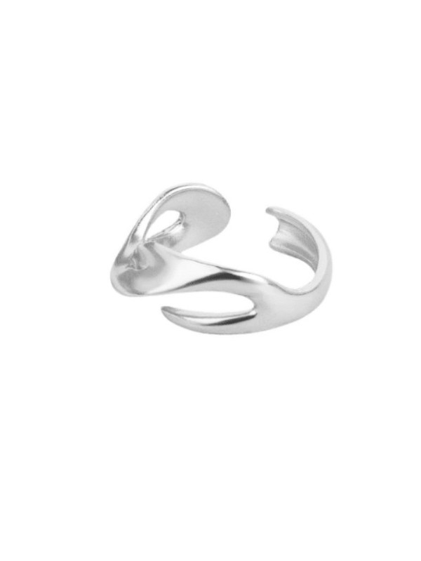 Anillo de banda minimalista geométrico de plata de ley 925