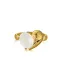 Anillo de banda vintage con corazón de ojo de gato de plata de ley 925