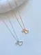 Collar delicado de corazón de circonita cúbica de plata de ley 925