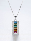 Plata de ley 925 con collares geométricos de moda chapados en platino