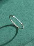 Anillo de banda minimalista redondo turquesa de plata de ley 925