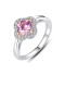 Anillo de moda simple con incrustaciones de plata de ley 925 con circonita en polvo 3A