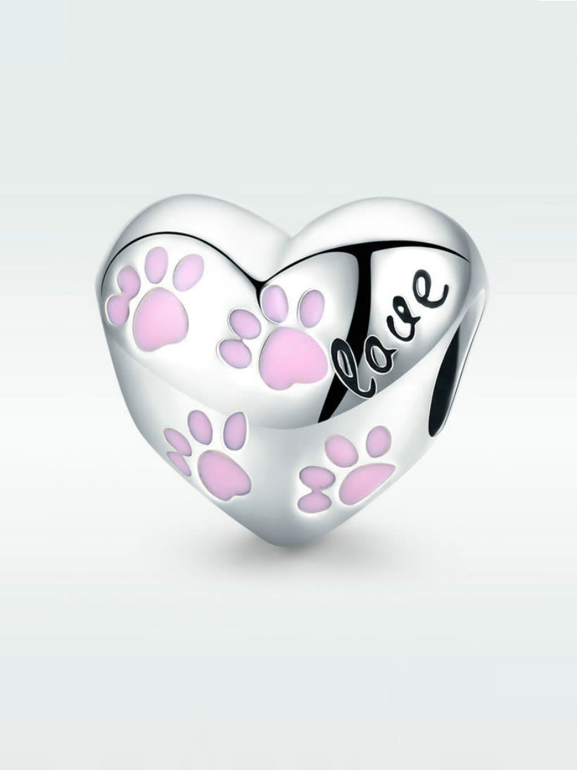 Encantos lindos del corazón de plata 925