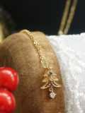Collar delicado de árbol de oro con diamantes de imitación de plata de ley 925